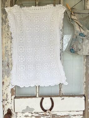 White Crochet Sham Standard Set of 2